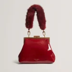 Ted Baker Faux Fur Handle Clutch Bag – Elegant Evening Handbag